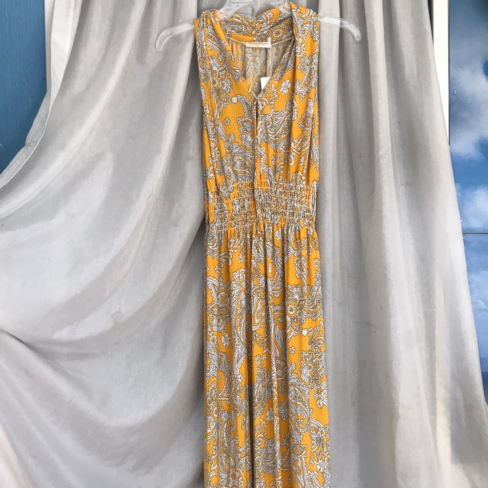 Yellow Paisley Sleeveless Maxi Dress - Lightweight Summer Style